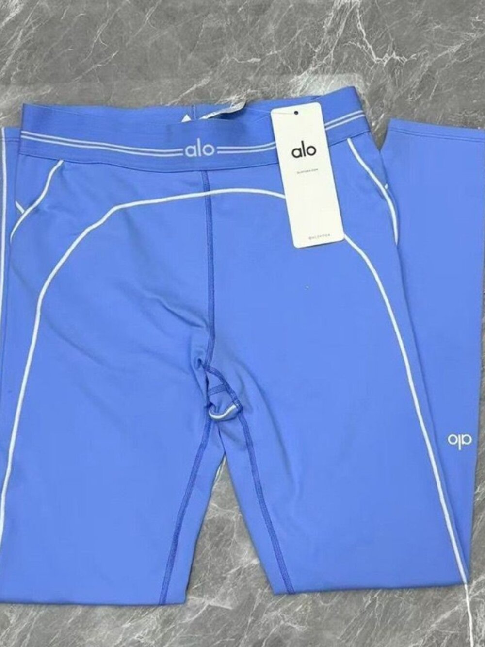 Alo Blue Sports Bra and Leggings Set, Size S - Picture 2 of 5